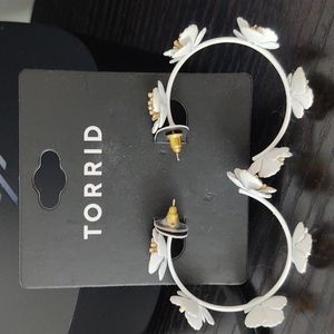 Torrid Hoop Flower Earrings